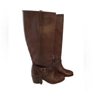 Frye Malorie Knotted Tall Boots Size 7 Redwood Brown